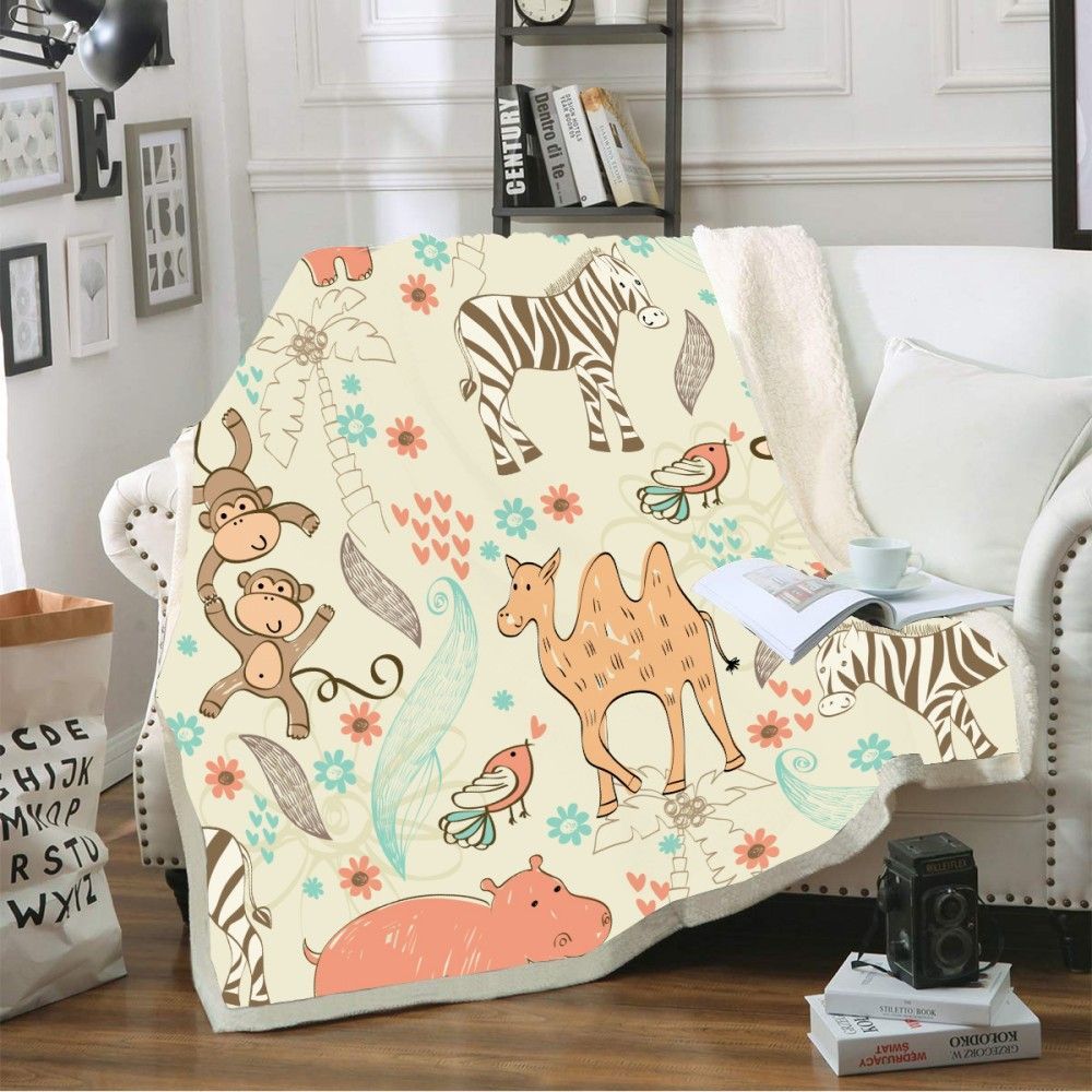 Animal Sherpa Fleece Blanket