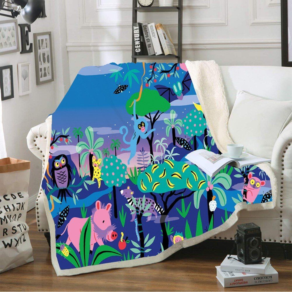 Animal Sherpa Fleece Blanket