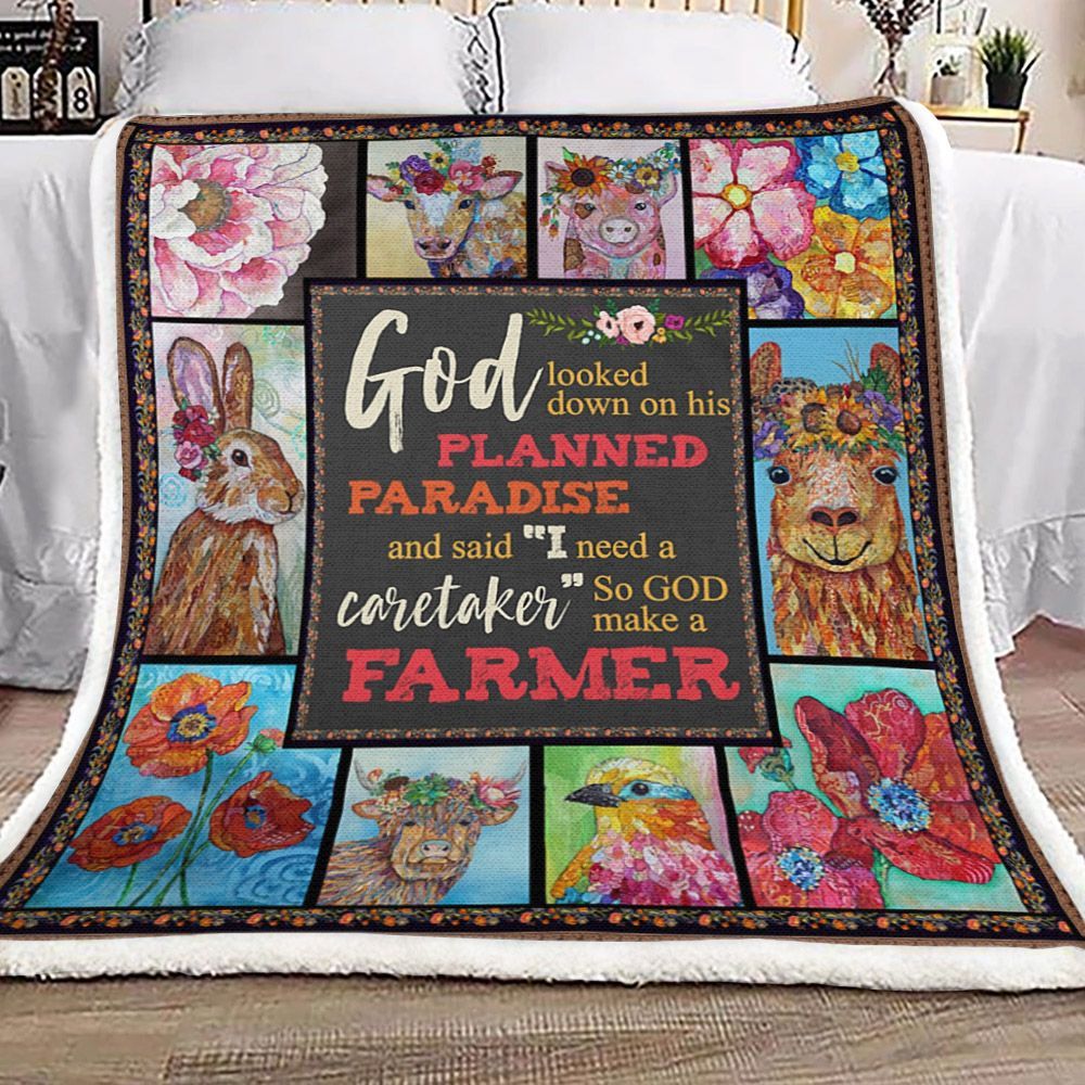 Animal Floral Sherpa Fleece Blanket