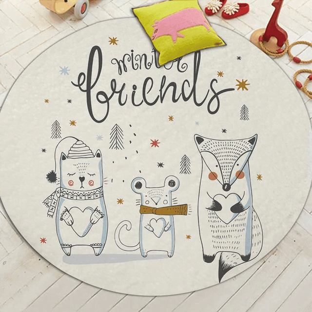 Animal Friend Round Carpet