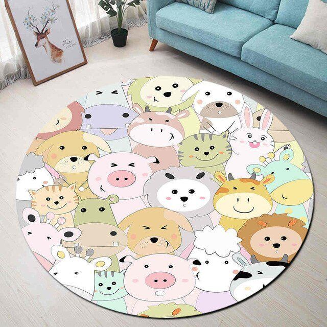 Animal Friends Round Carpet