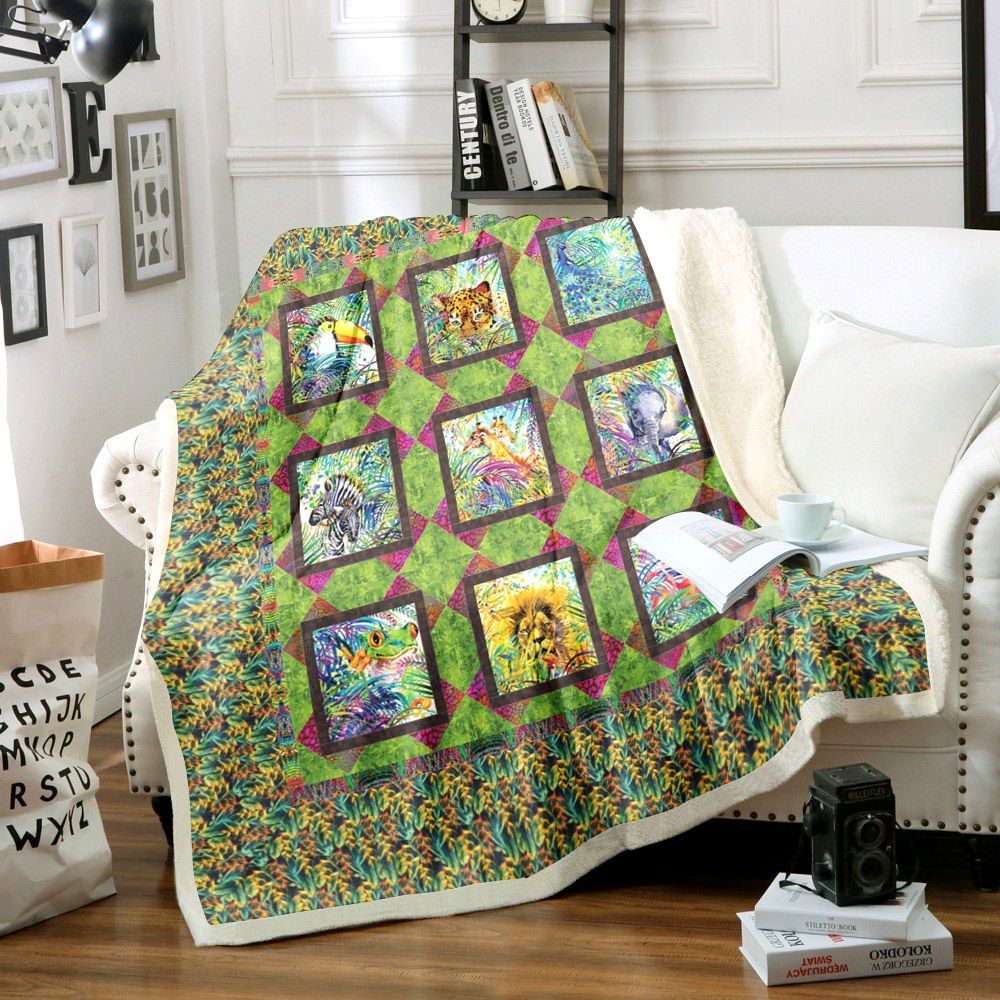 Animal Sherpa Fleece Blanket