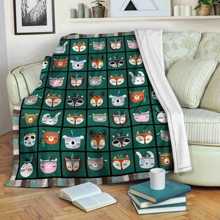 Animal Native American Sherpa Fleece Blanket