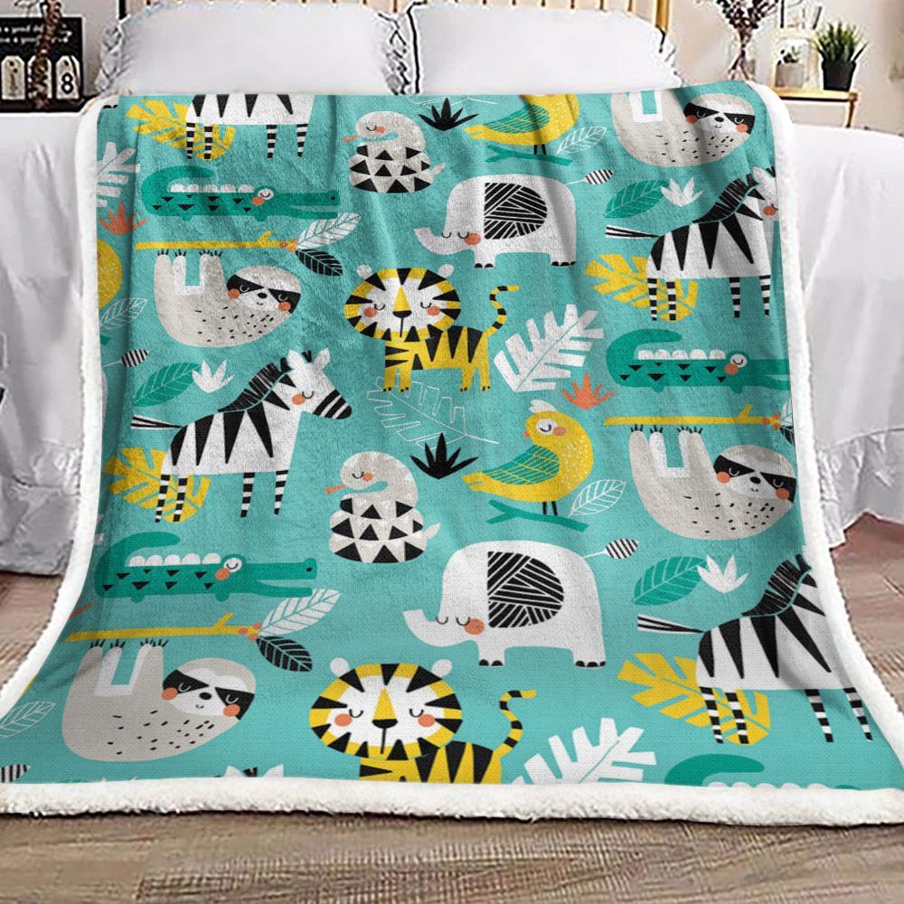 Animal Sherpa Fleece Blanket