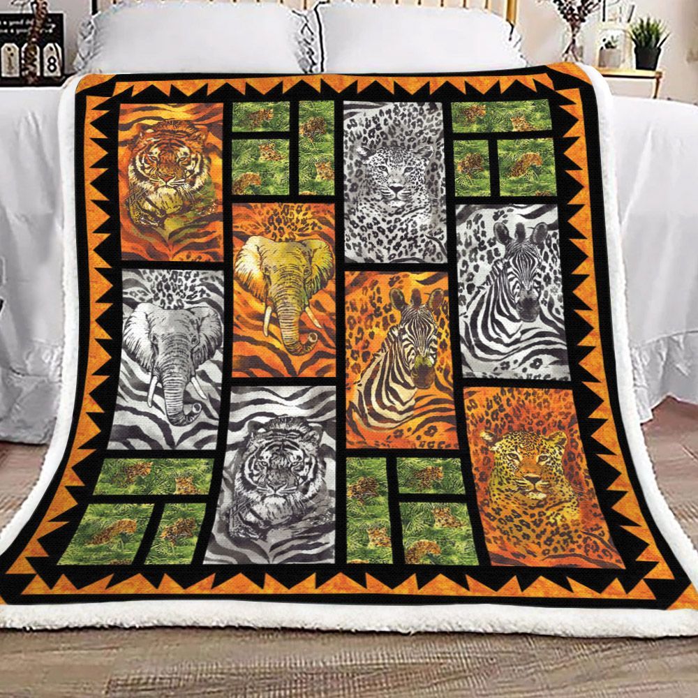 Animal Sherpa Fleece Blanket