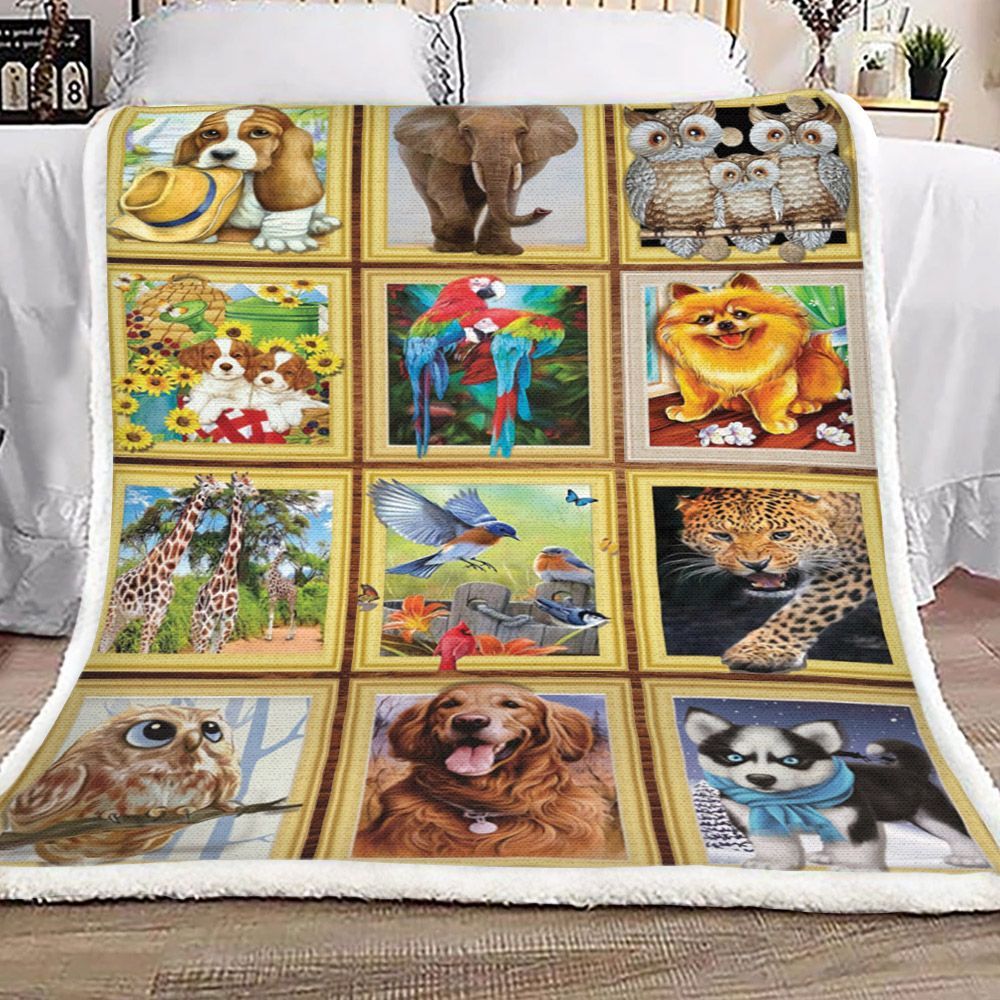 Animal Sherpa Fleece Blanket