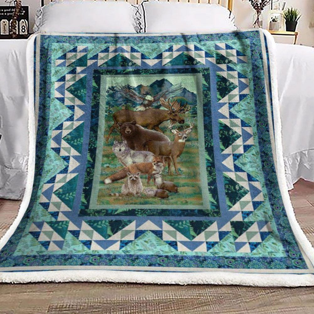 Animal Sherpa Fleece Blanket