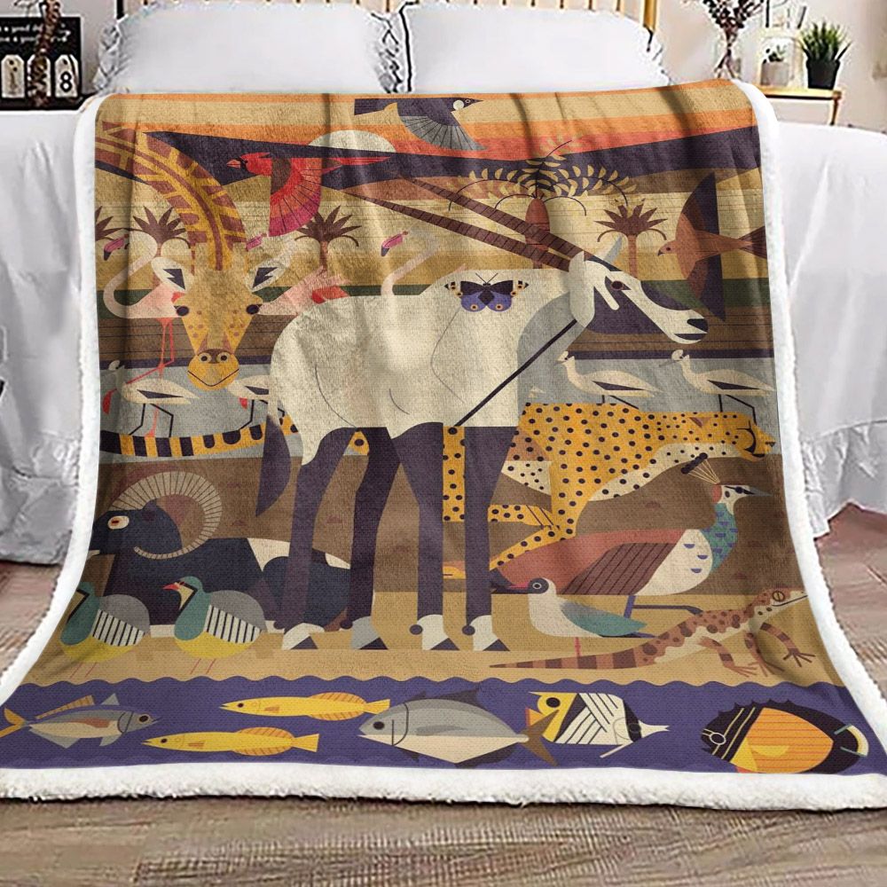 Animal Sherpa Fleece Blanket