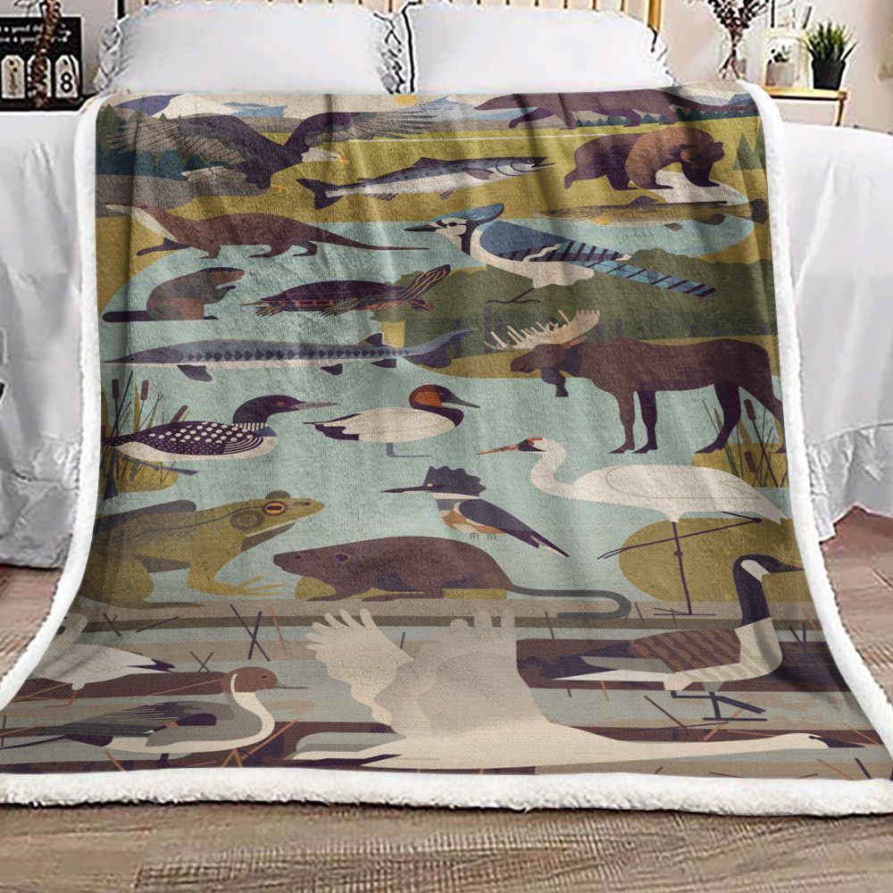 Animal Sherpa Fleece Blanket