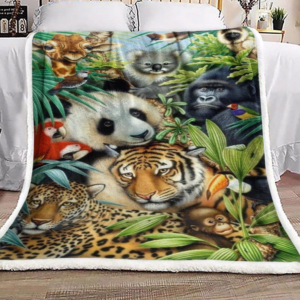 Animal Sherpa Fleece Blanket