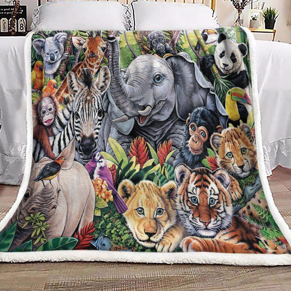 Animal Sherpa Fleece Blanket