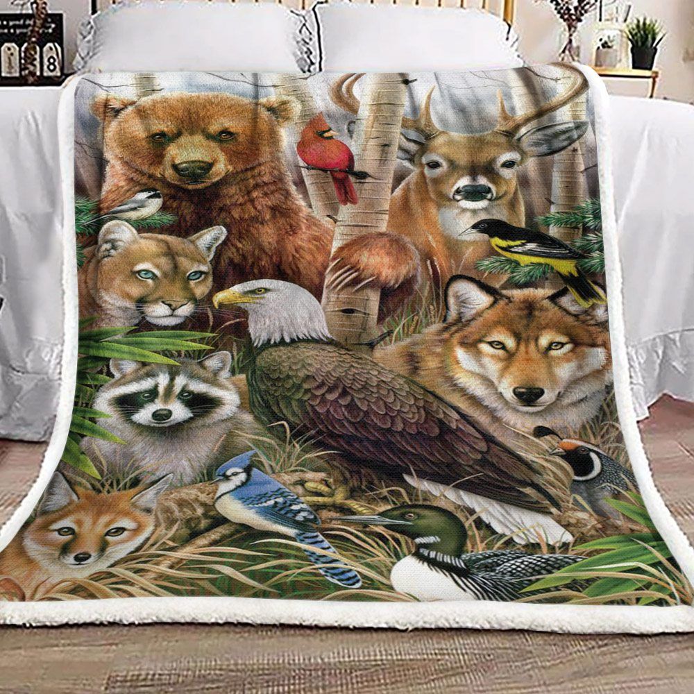 Animal Sherpa Fleece Blanket