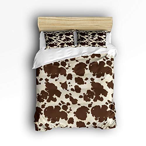 Animal Print Cattle Beige Bedding Set