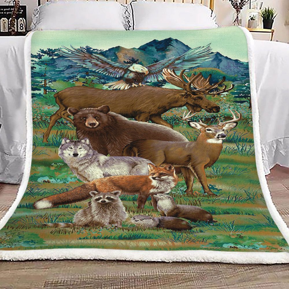 Animal Sherpa Fleece Blanket
