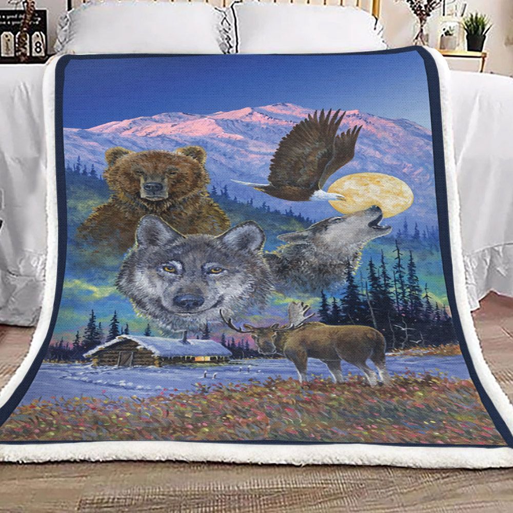 Animal Sherpa Fleece Blanket