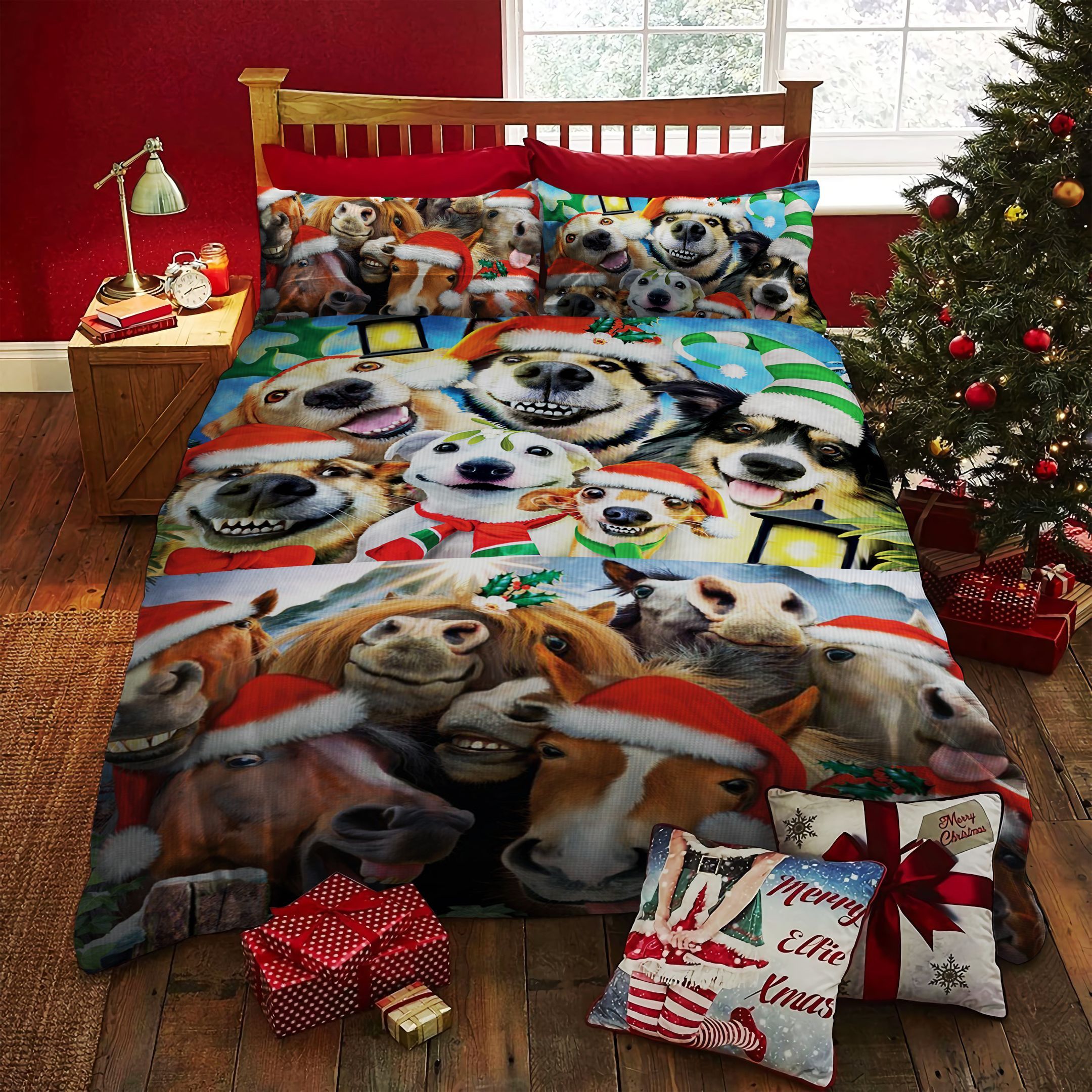 Animals Christmas Bedding Set