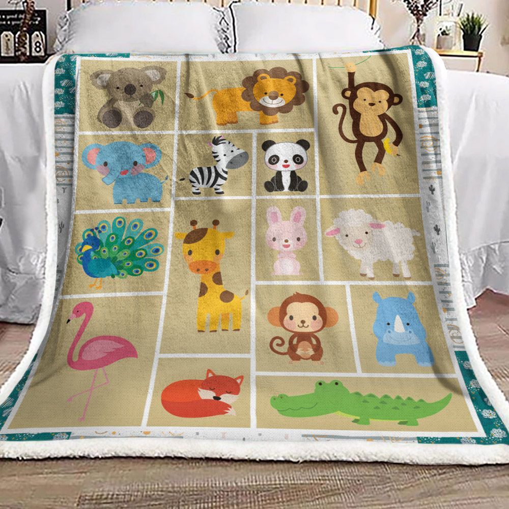 Animals Sherpa Fleece Blanket