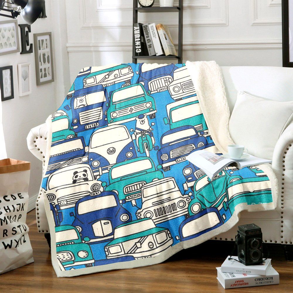 Animals In Traffic Sherpa Fleece Blanket