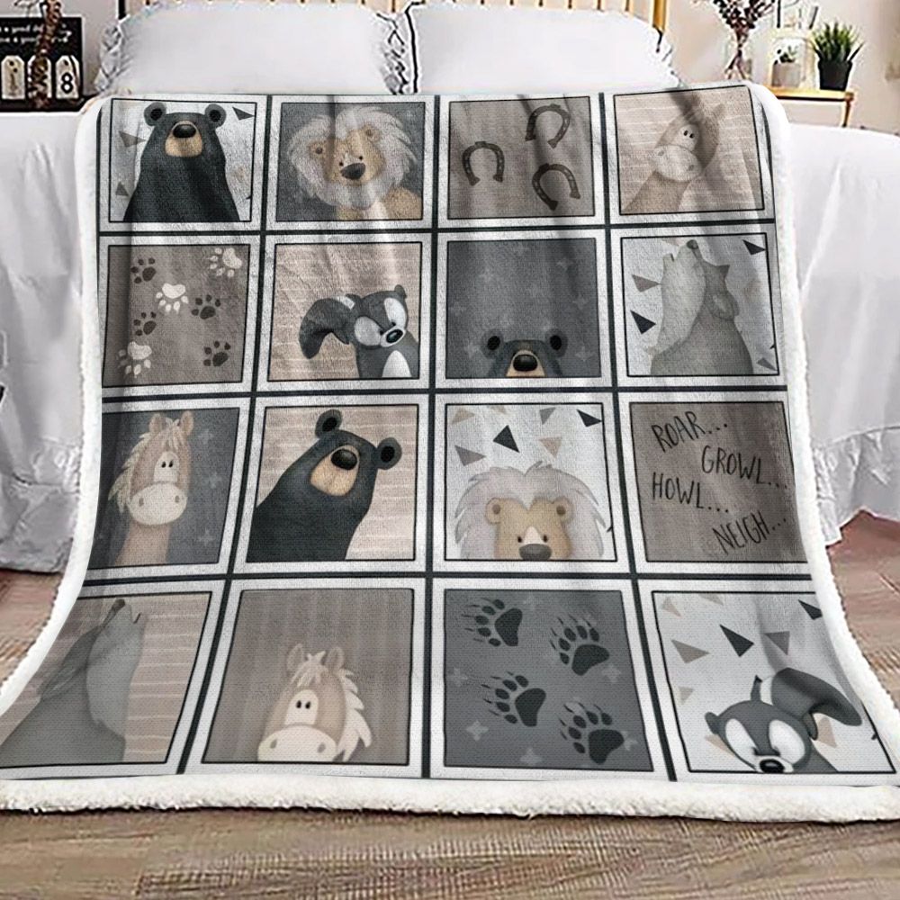 Animals Sherpa Fleece Blanket