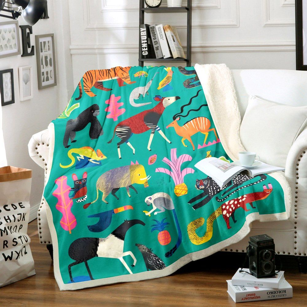 Animals Sherpa Fleece Blanket