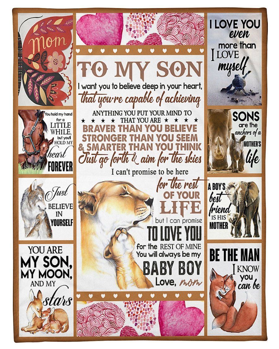 Animals To My Son With Pride Trending For Family Fleece Blanket