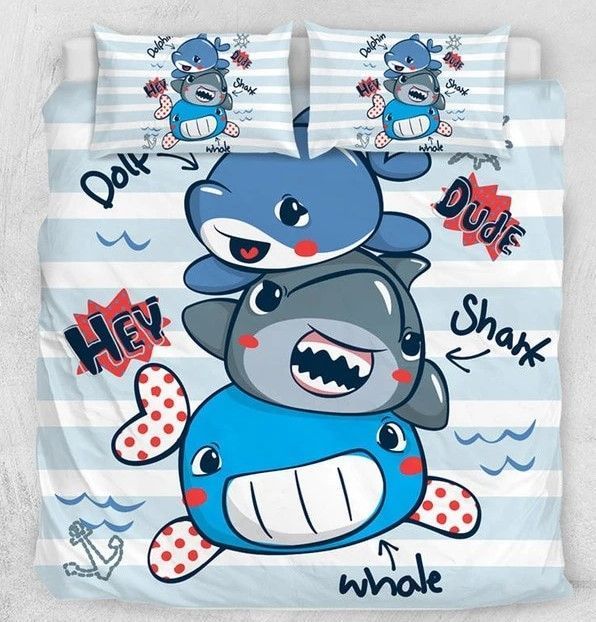Animated Shark Kid Bedding Set