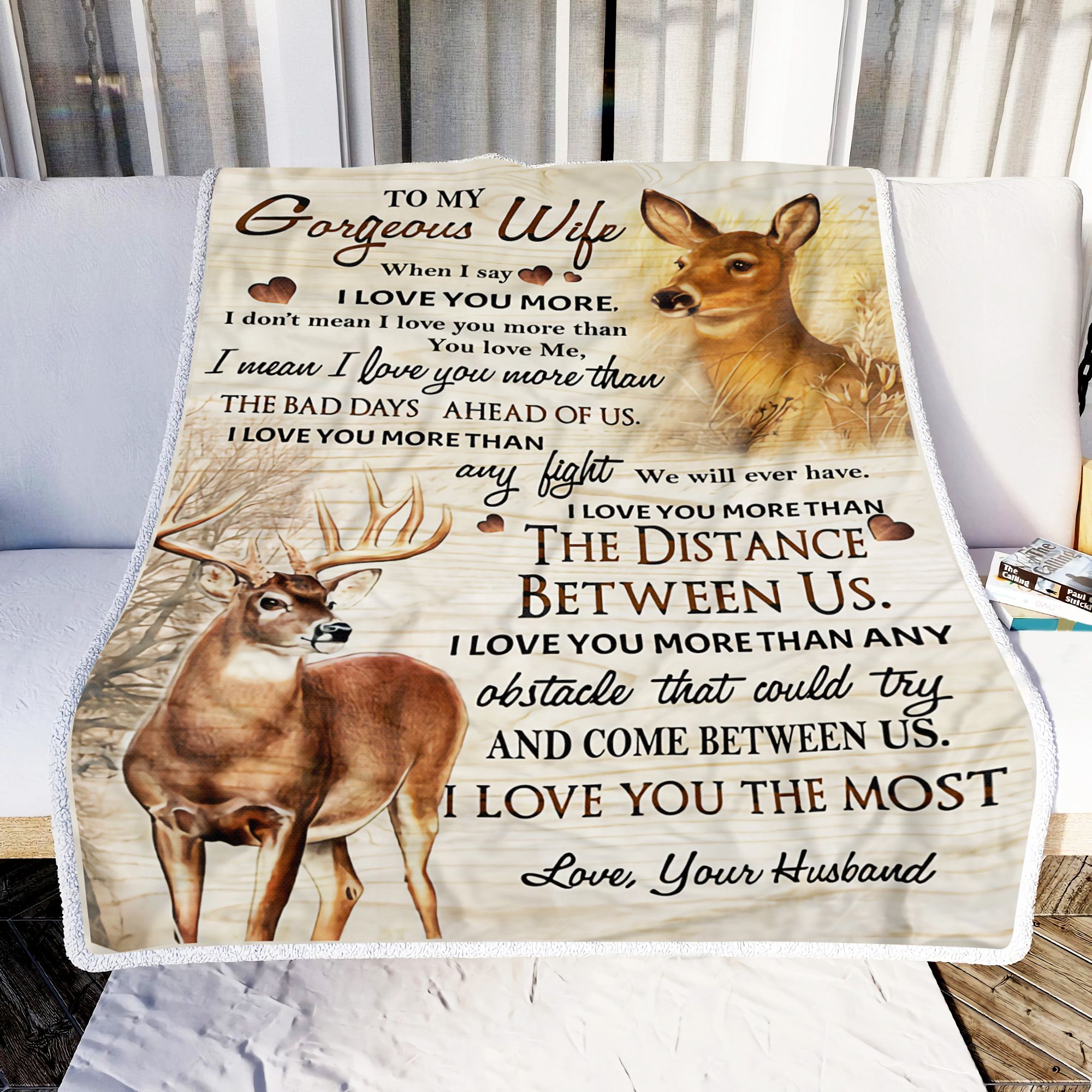 Anniversary Deer To My Gorgeous Wife Fleece Blanket