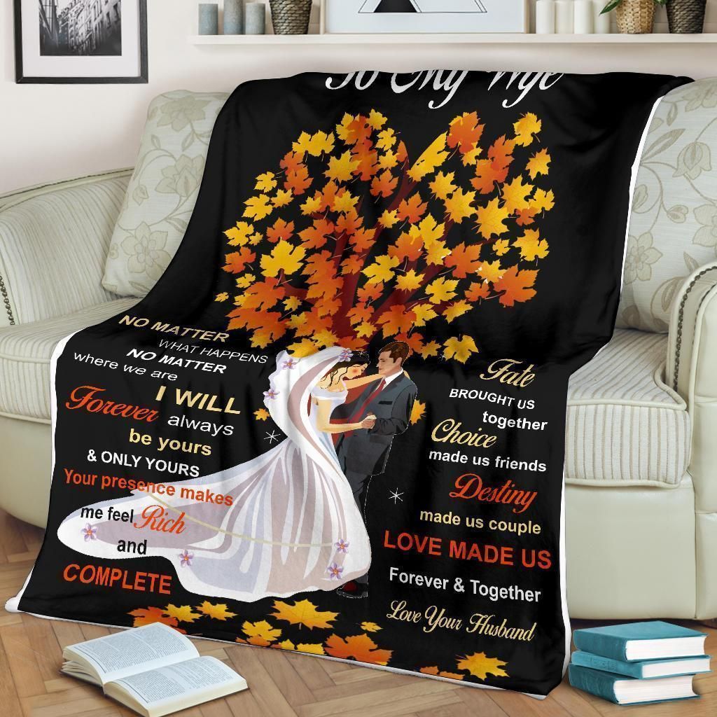Anniversary Gift From Husband To My Wife Maple Fleece Blanket
