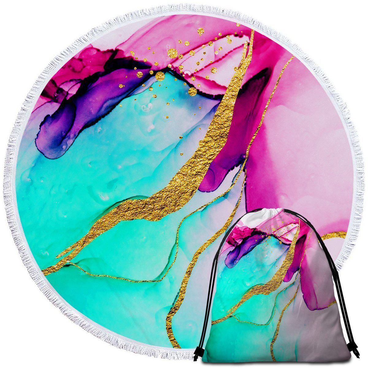 Anse Source D’argent Printed Round Beach Towel