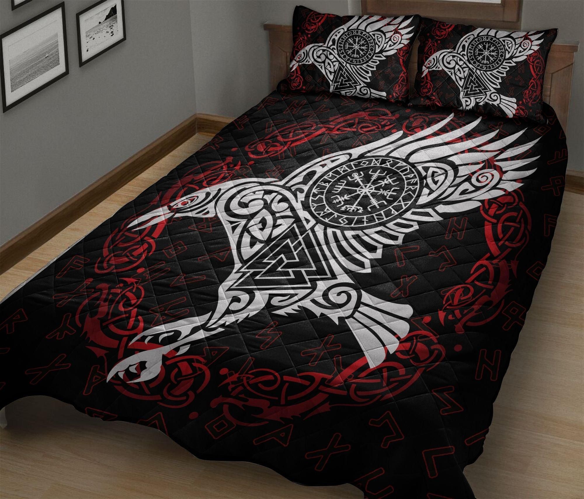 Antique Viking Raven Of Odin Bedding Set