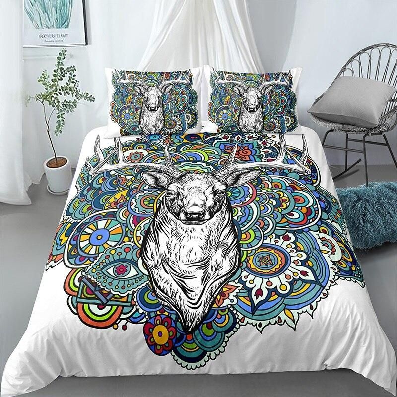 Antler Stylized Mandala Bedding Set