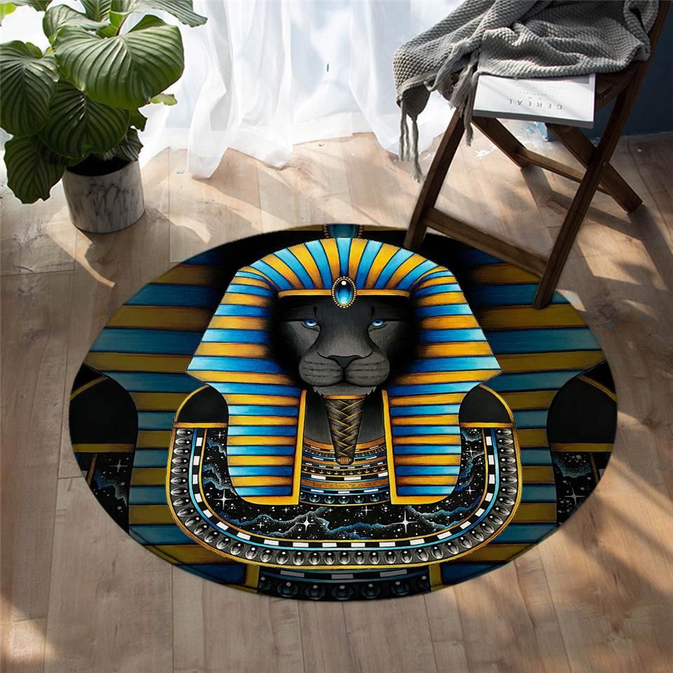 Anubis Sacophagus Round Carpet