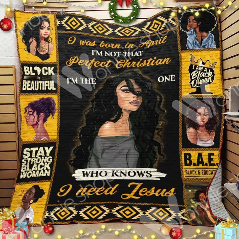 April Black Women Quilt Blanket DHC01021072TD