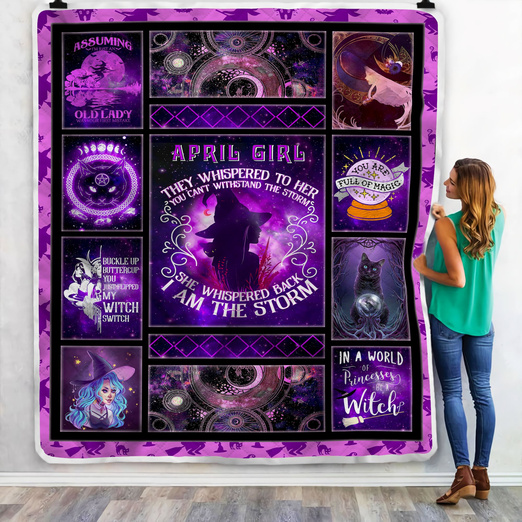 April Witch Girl Fleece Blanket