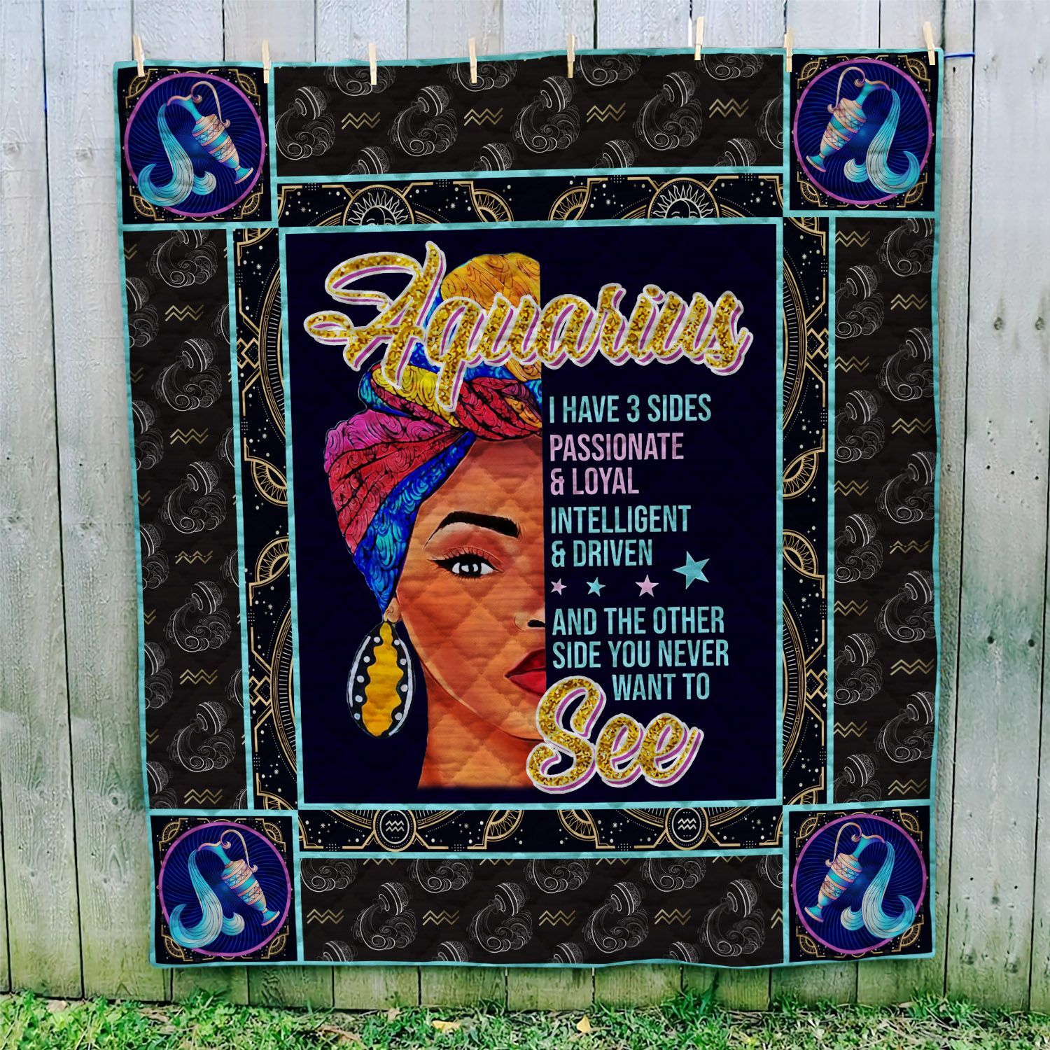 Aquarius Black Women GS-NT1202VB Quilt Blanket