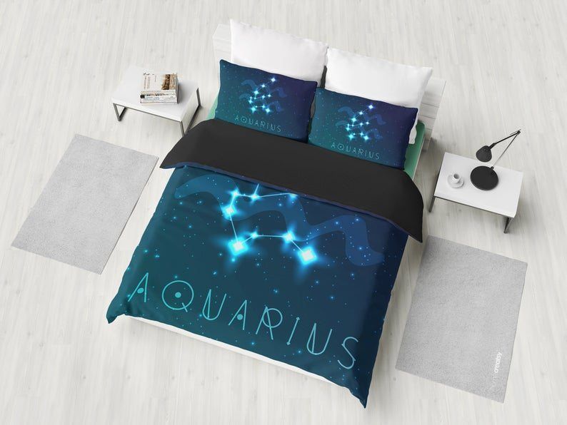 Aquarius Zodiac Sign Astrology Bedding Set