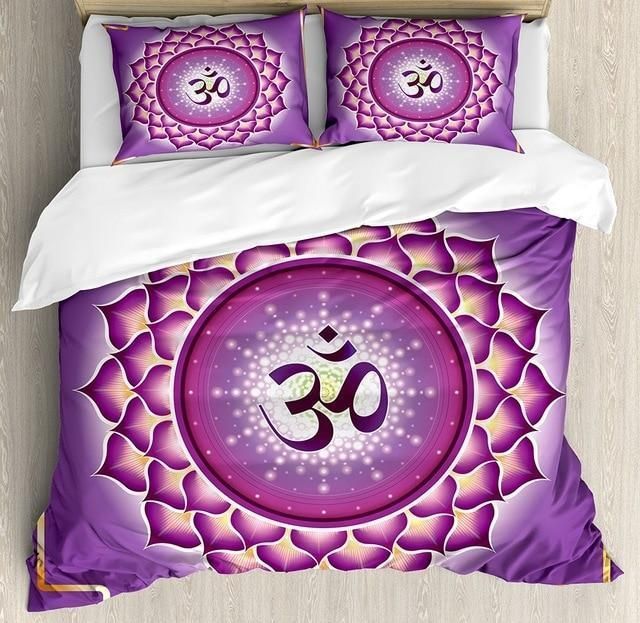 Arabesque Chakra And Meditation Circle Asian Spiritual Yoga Bedding Set
