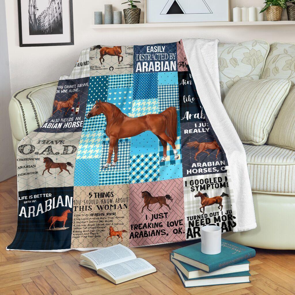 Arabian Horse Sherpa Fleece Blanket