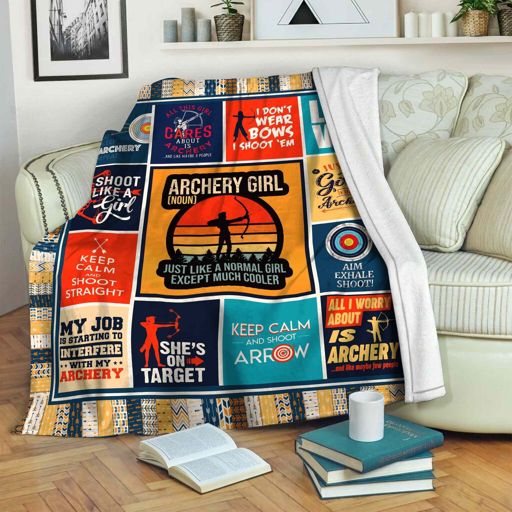 Archery Girl Fleece Blanket