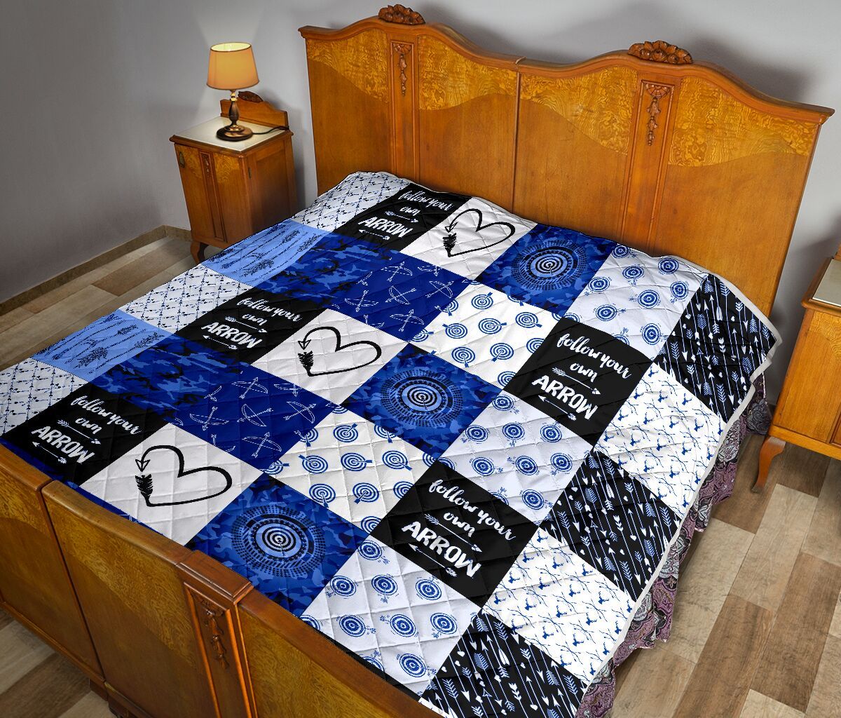 Archery Pattern Camo Blue Quilt Blanket Dhc1312914Dd