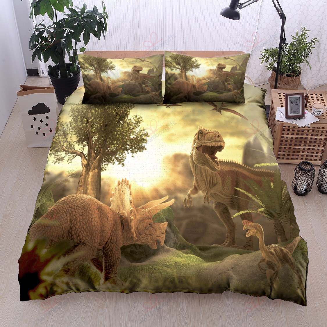 Area Dinosaur Forset Printed Bedding Set