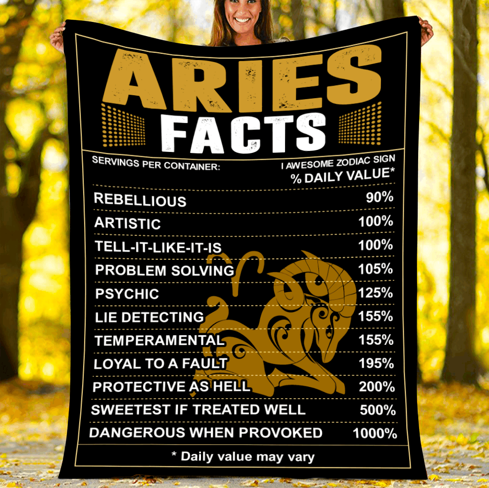 Aries Facts Sherpa Fleece Blanket