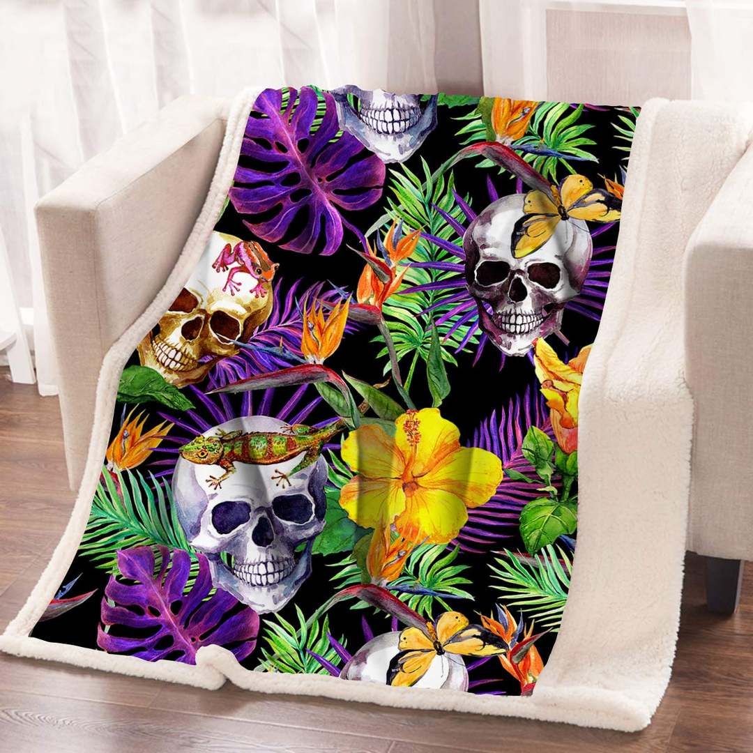 Arightex Tropical Skull Sherpa Fleece