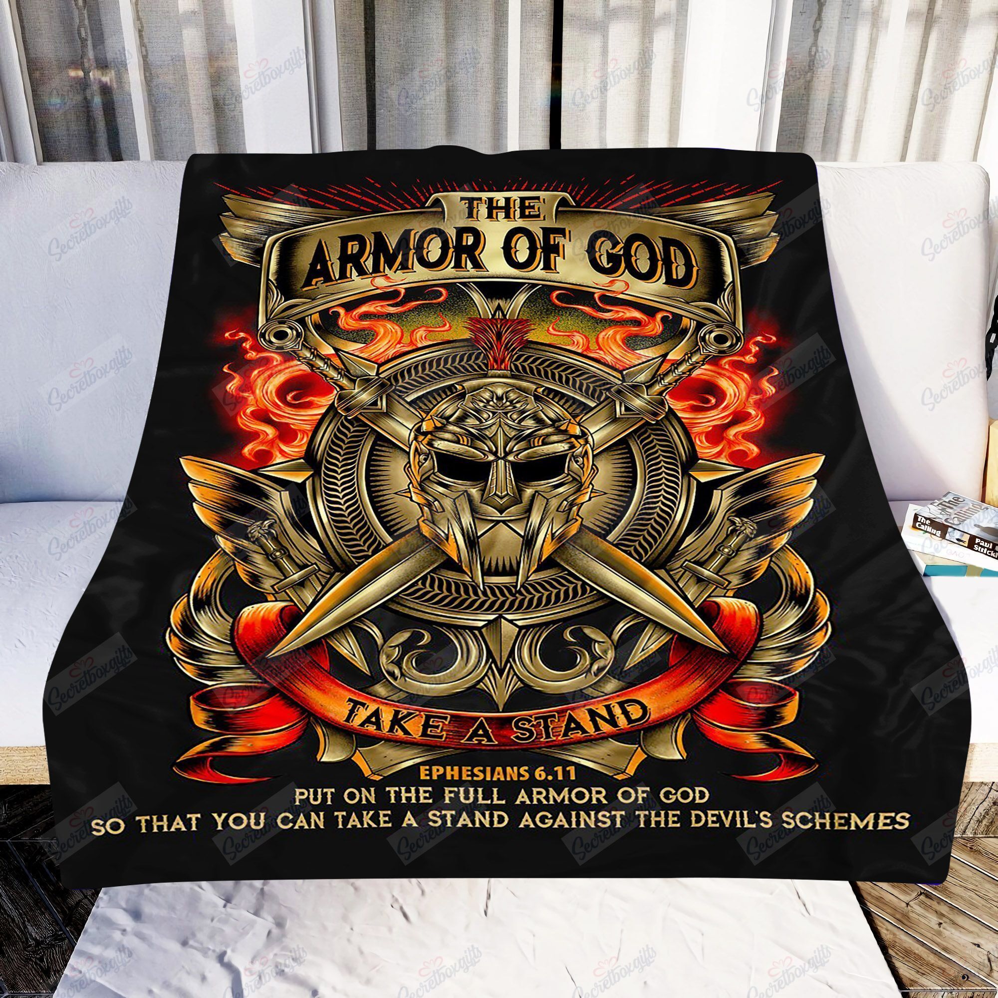 Armor Of God Biblical Quote Fleece Blanket