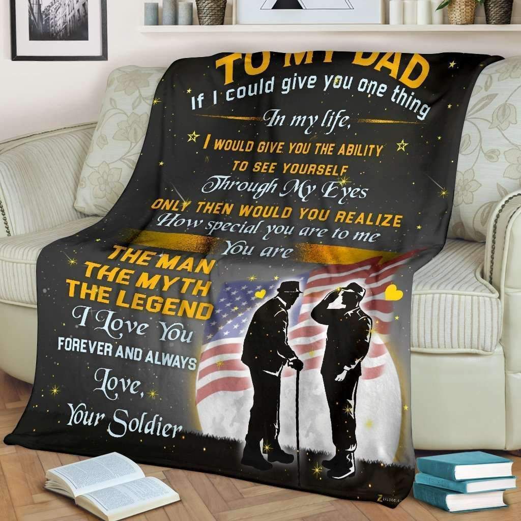 Army Dad The Man The Myth The Legend Sherpa Fleece Blanket
