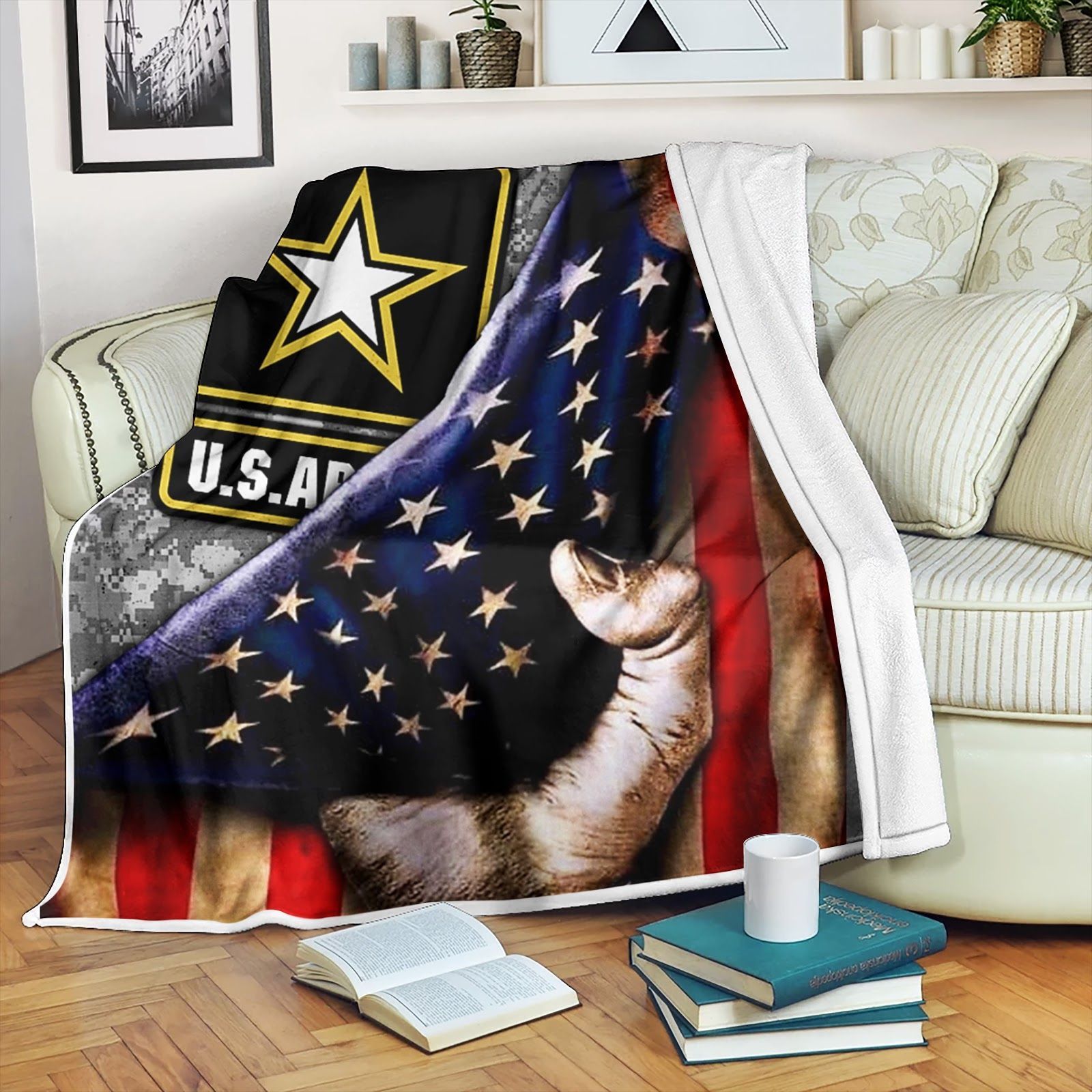 Army Sherpa Fleece Blanket