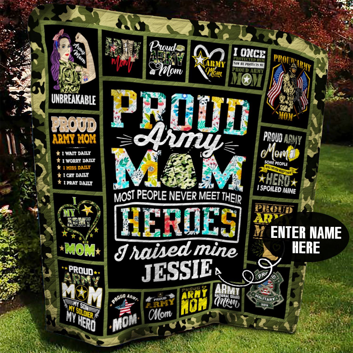 Army Mom Personalized Quilt Blanket BBB040621SM