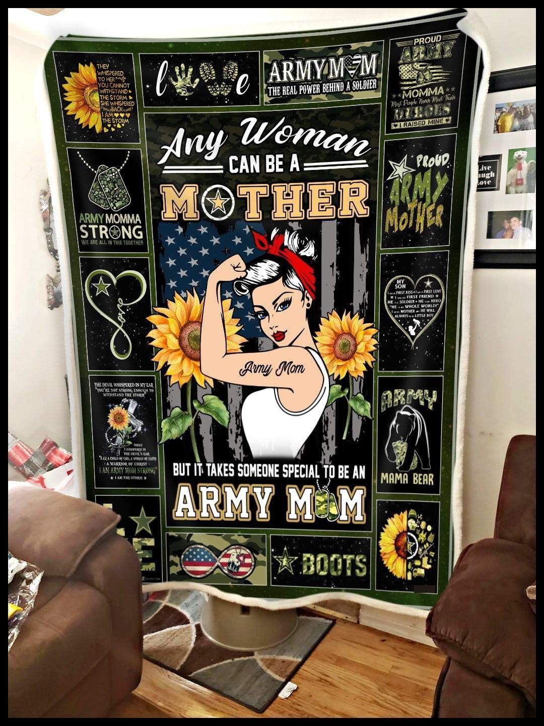 Army Mom Someone Special Sherpa Fleece Blanket