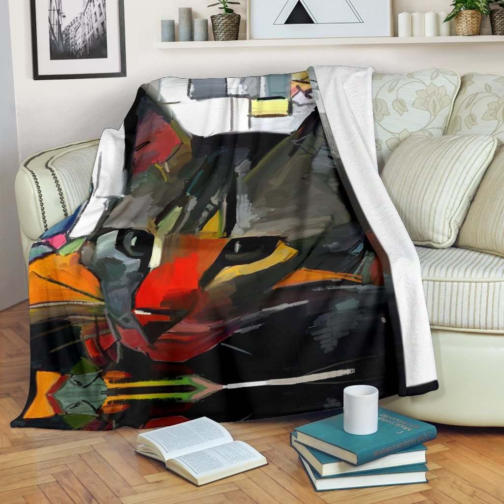 Art Cat II Sherpa Fleece Blanket