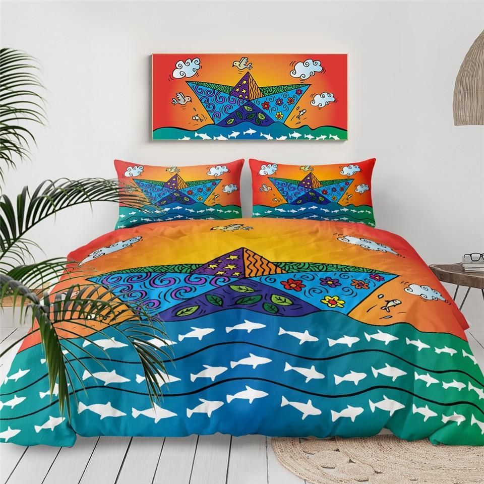 Art Go Fishing Boat Bedding Set